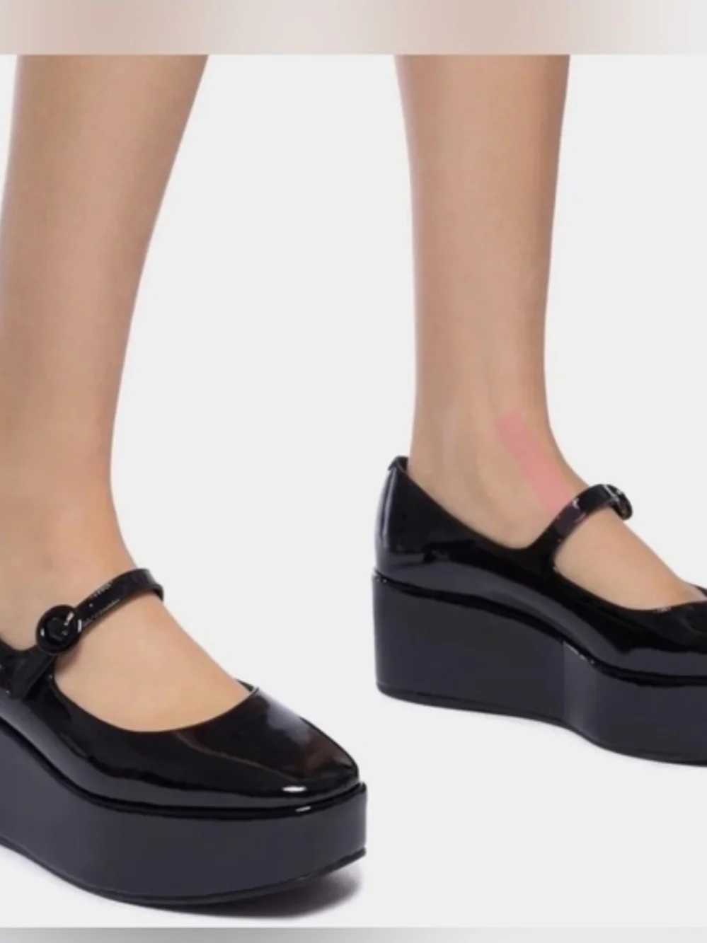 Larroude Black Patent Mary Jane Platform Shoes